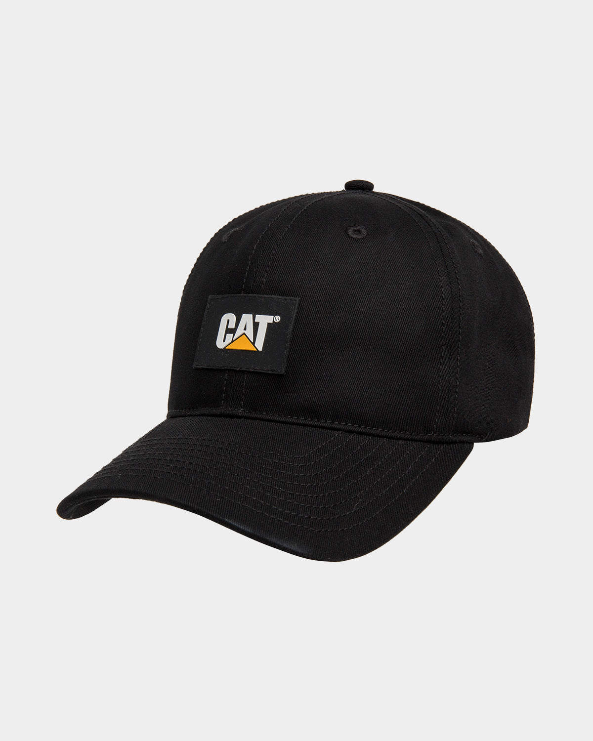 CAT Workwear Unisex Logo Label Unstructured Cap Black Front