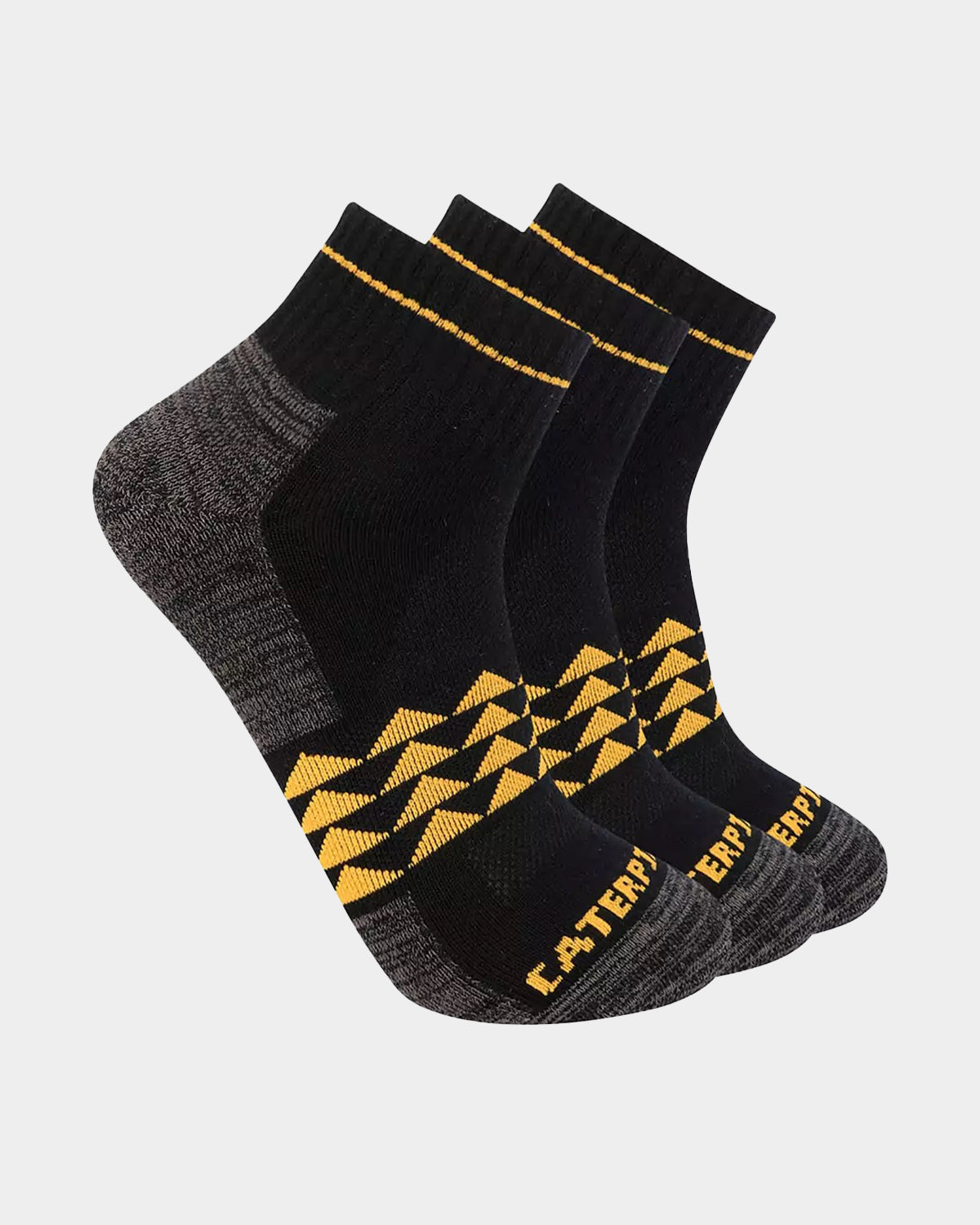 CAT WORKWEAR Men's Max Half Cushion Quarter Socks (3 Pack) Black