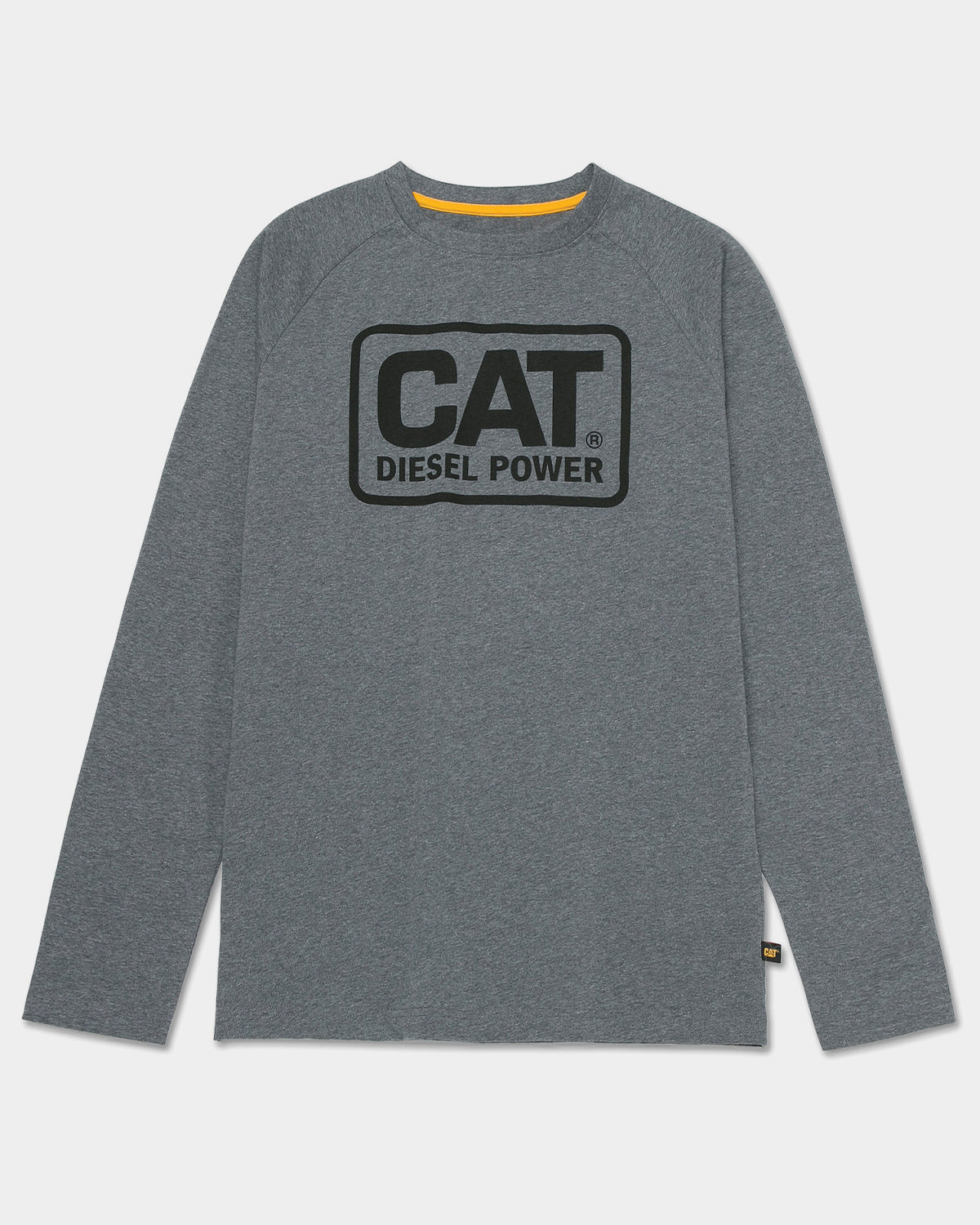 CAT Workwear Men's CAT Diesel Power Long Sleeve T-Shirt Dark Heather Grey Front