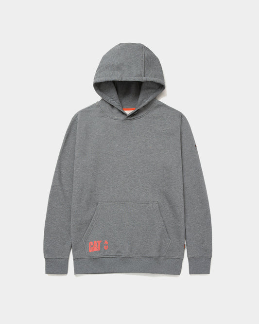 Caterpillar workwear Men's Flame Resistant AR Pullover Hoodie Dark Heather Grey Front