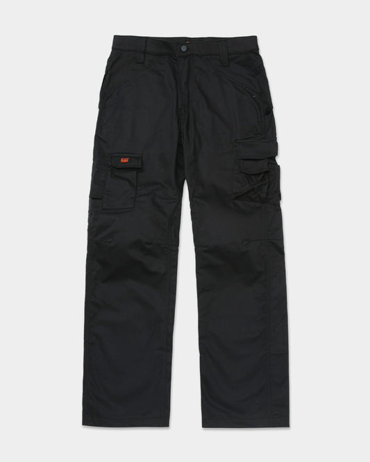 Cat Workwear Men's FR Cargo Pant Black Front,color:Black