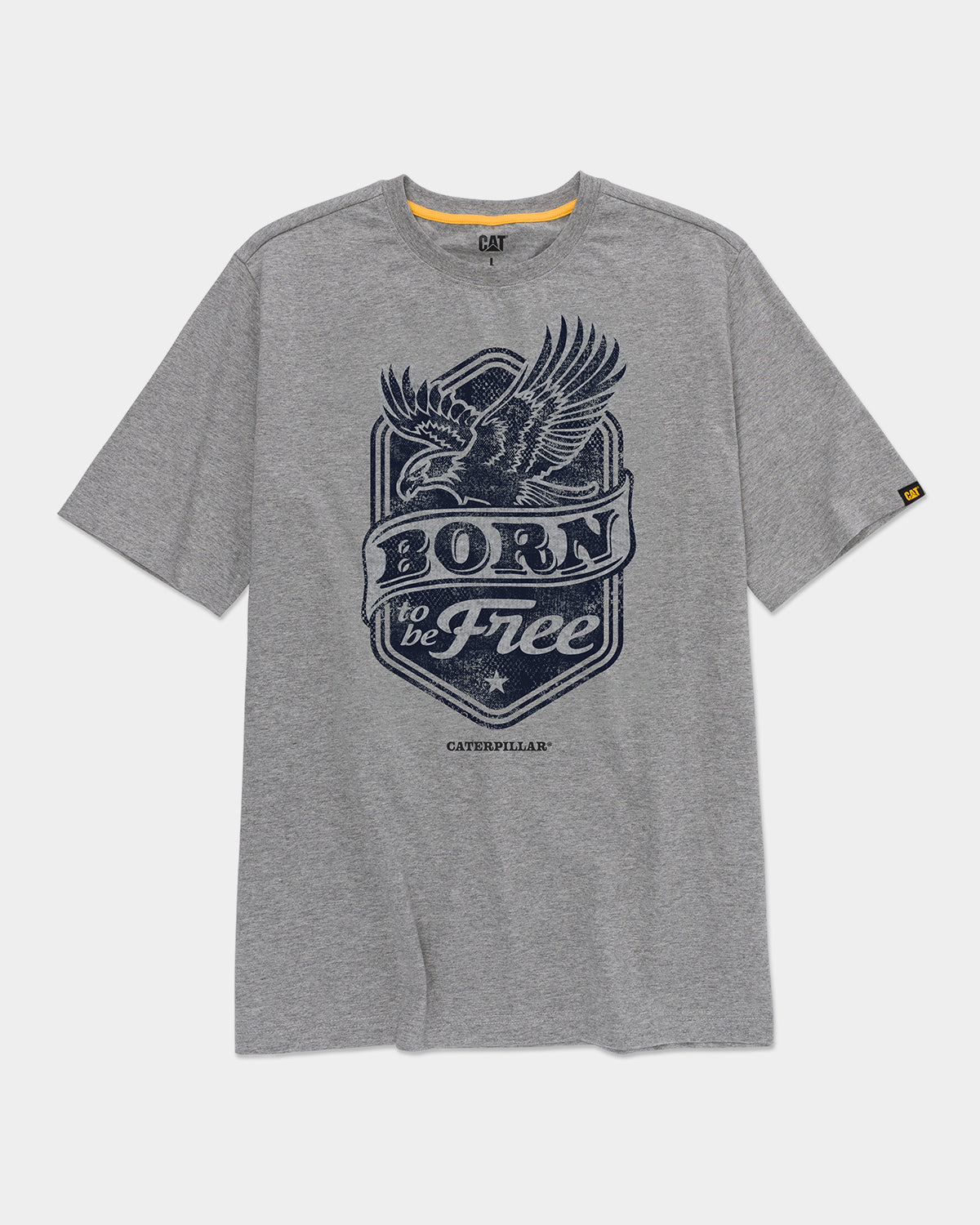 CAT Workwear Men's Graphic T-Shirt Born Free Heather Grey Front