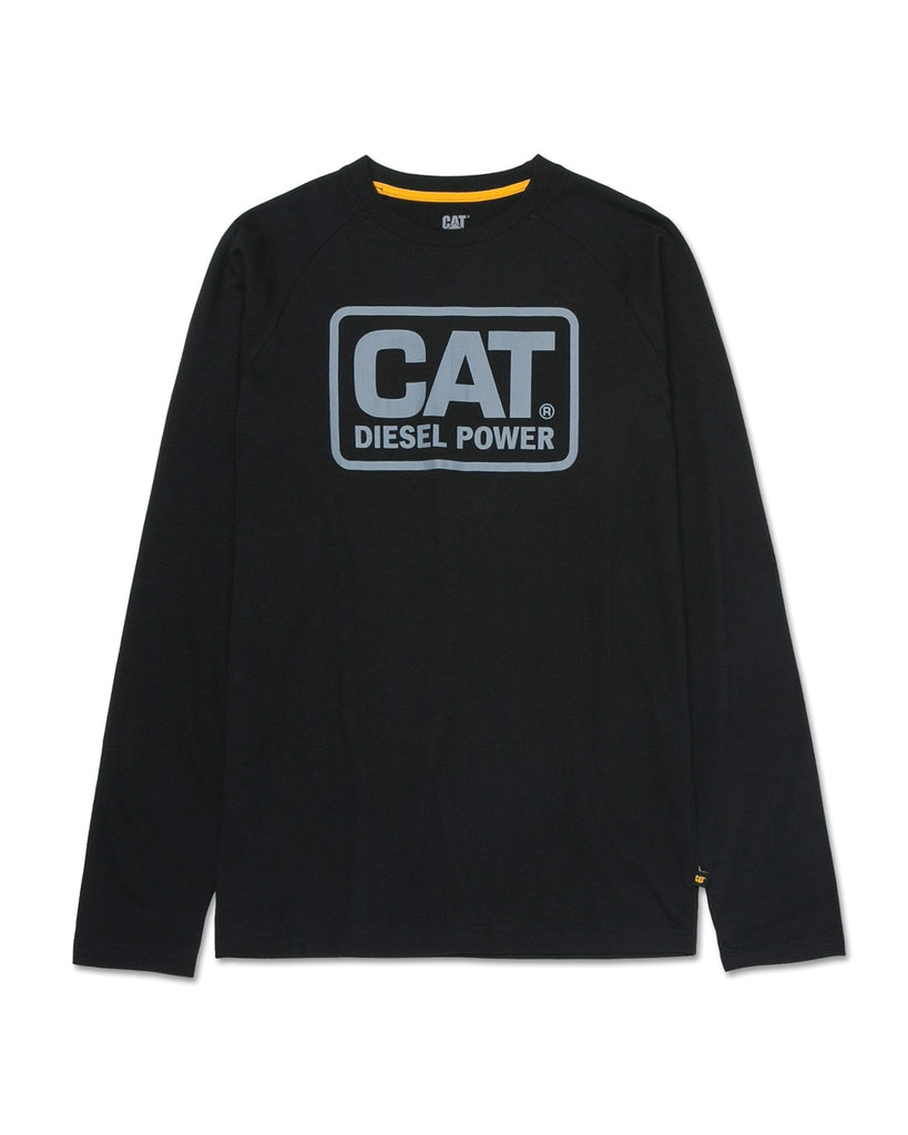CAT Workwear Men's CAT Diesel Power Long Sleeve T-Shirt Black Front