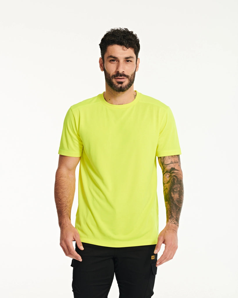 CAT WORKWEAR Men's Cooling T-Shirt Hi-Vis Yellow Front