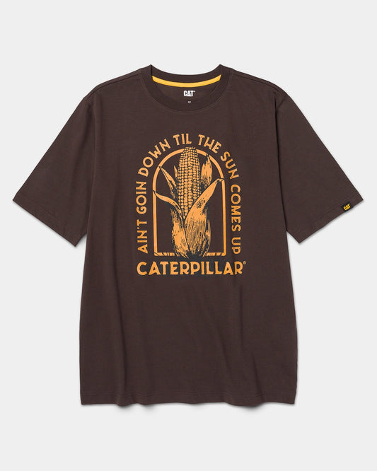 CAT workwear men's corn graphic t-shirt coffee bean front
