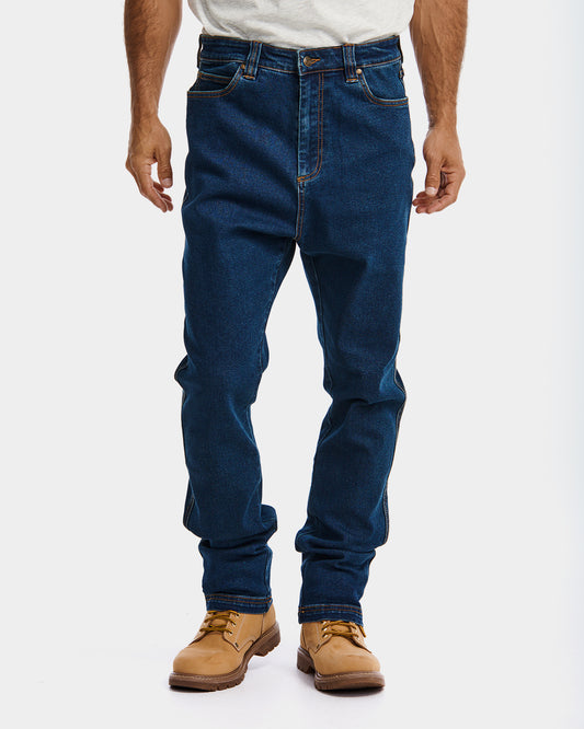 Cat Workwear MEN'S D1 STRAIGHT LEG JEAN Dark Stone on model Front, color:Dark Stone