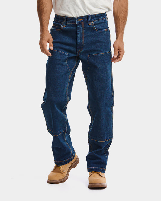 Cat Workwear MEN'S D3 DOUBLE FRONT CARPENTER JEAN Dark Stone on model front