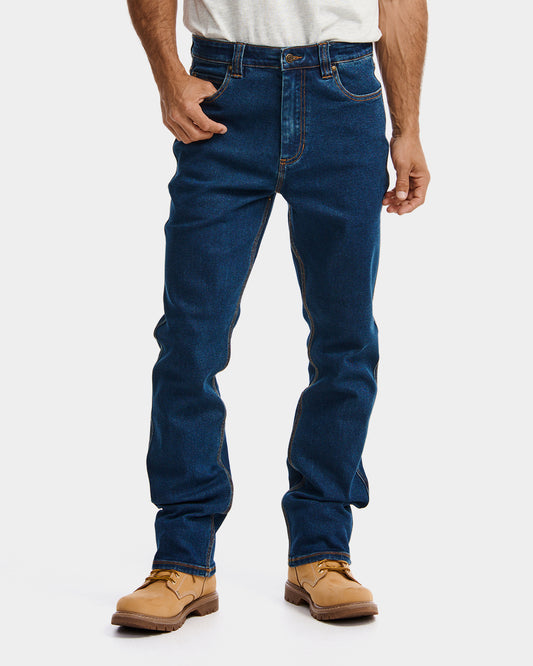 Cat Workwear MEN'S D4 ATHLETIC FIT JEAN Dark Stone on model Front, color:Dark Stone