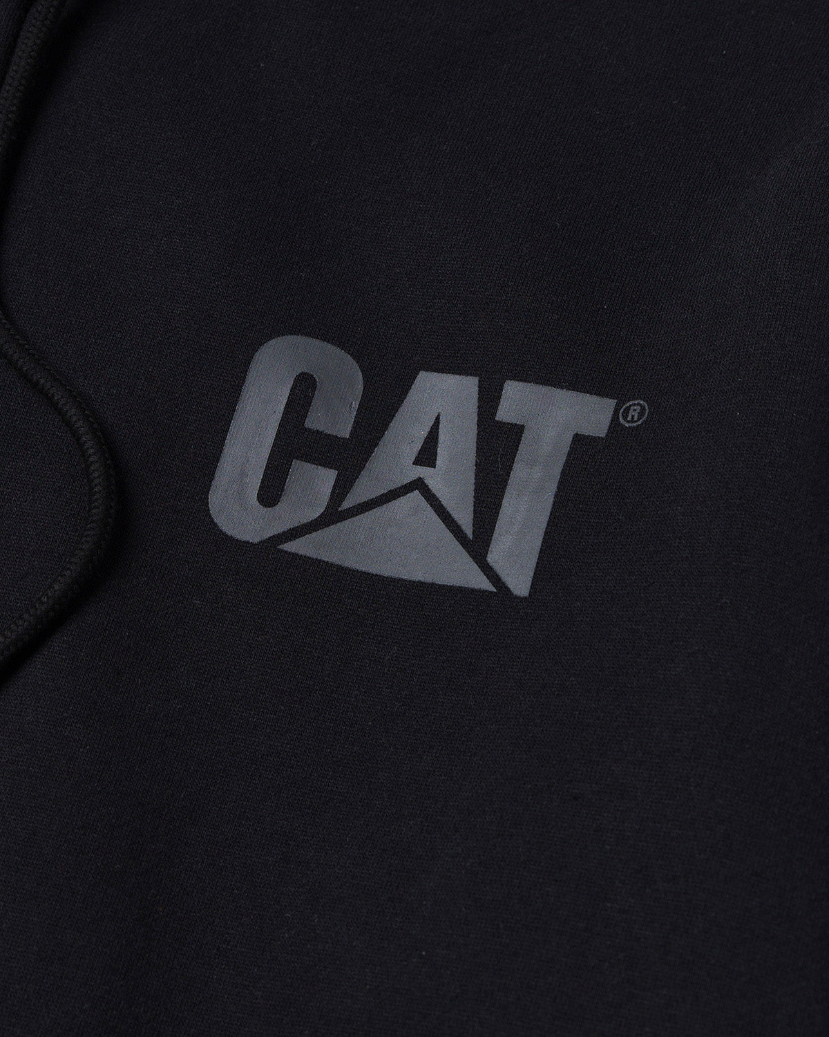 CAT workwear men's diesel power full zip hoodie black black chest logo