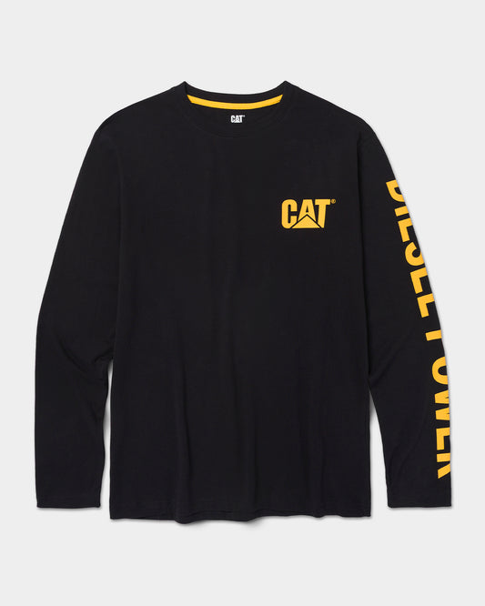 CAT Workwear Men's Diesel Power Long Sleeve T-Shirt Black Front