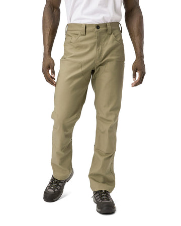 CAT Workwear Men's Double Front Stretch Canvas Utility Pant Straight Fit Khaki Front