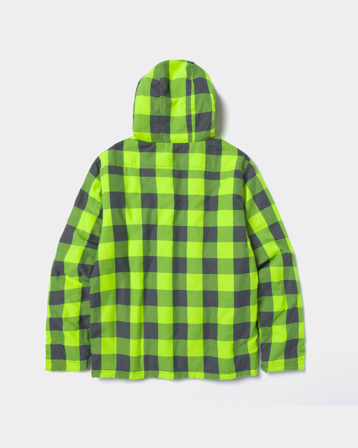 Cat workwear men's ev hooded flannel shirt jac hi-vis yellow back