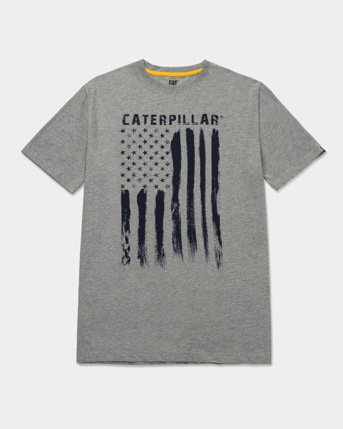 CAT Workwear Men's Flag Graphic T-Shirt Heather Grey Front