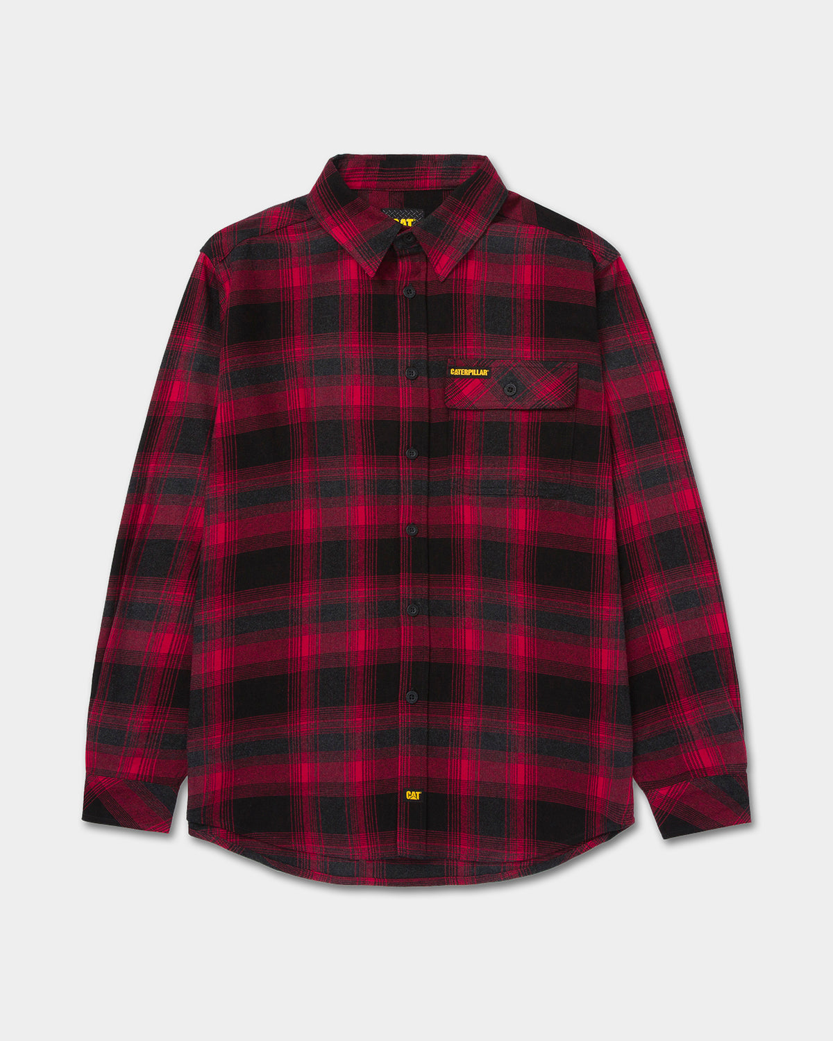 Cat Workwear MEN'S FLANNEL SHIRT Red Black Front