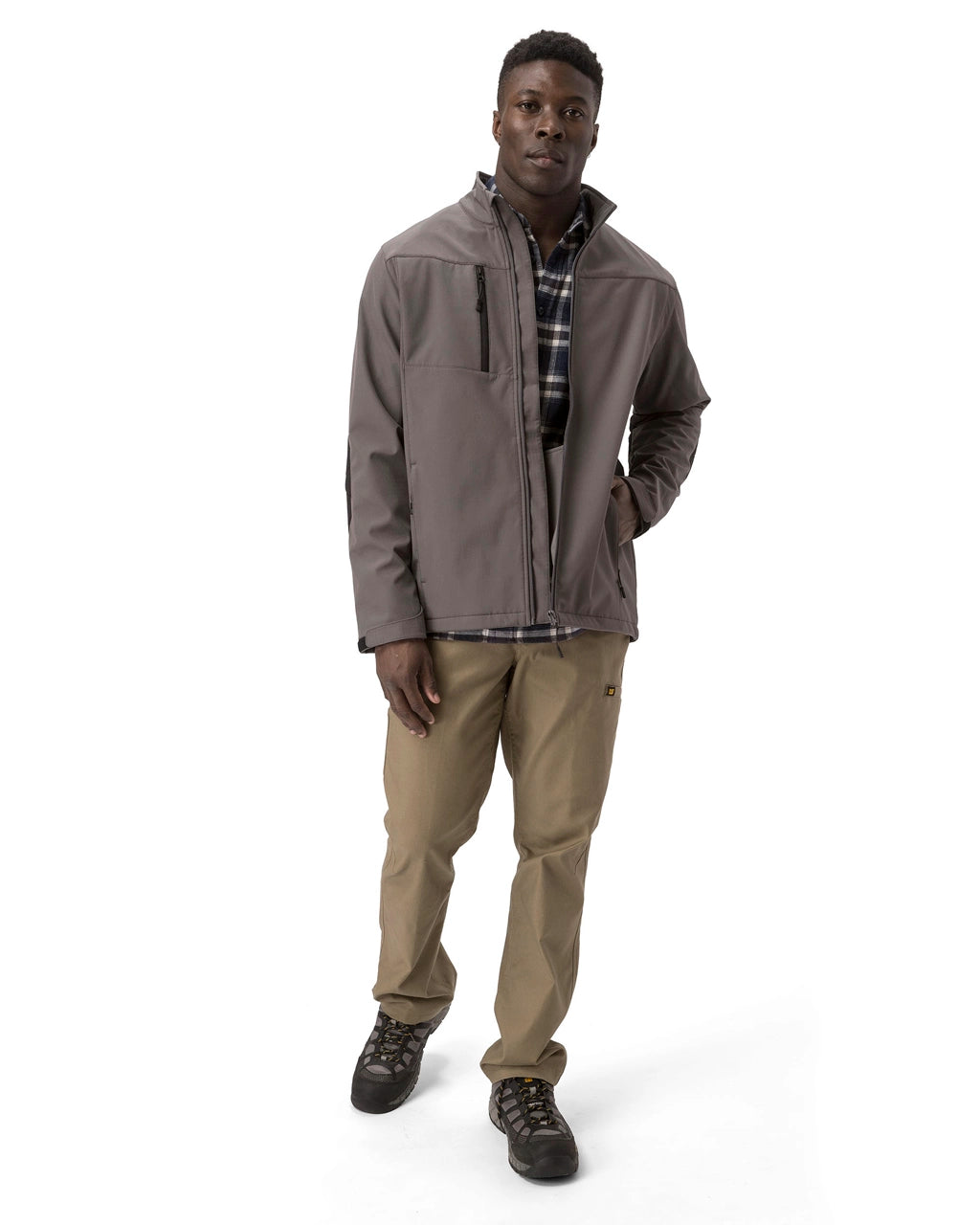 Men s Grid Fleece Bonded Softshell Jacket CAT WORKWEAR