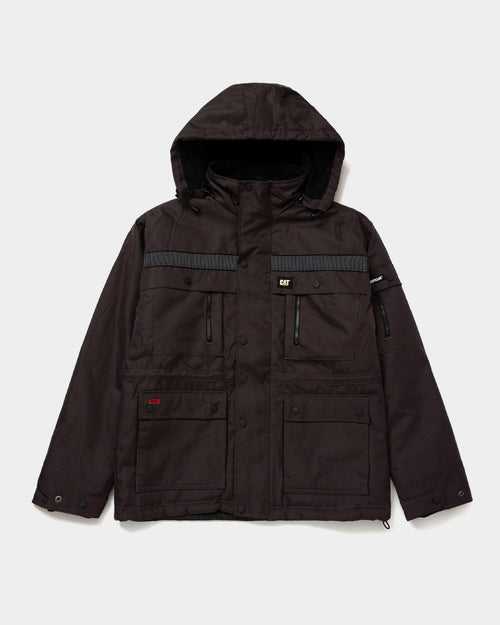 Cat Workwear Men's Heavy Insulated Jacket Graphite Front,color:Graphite