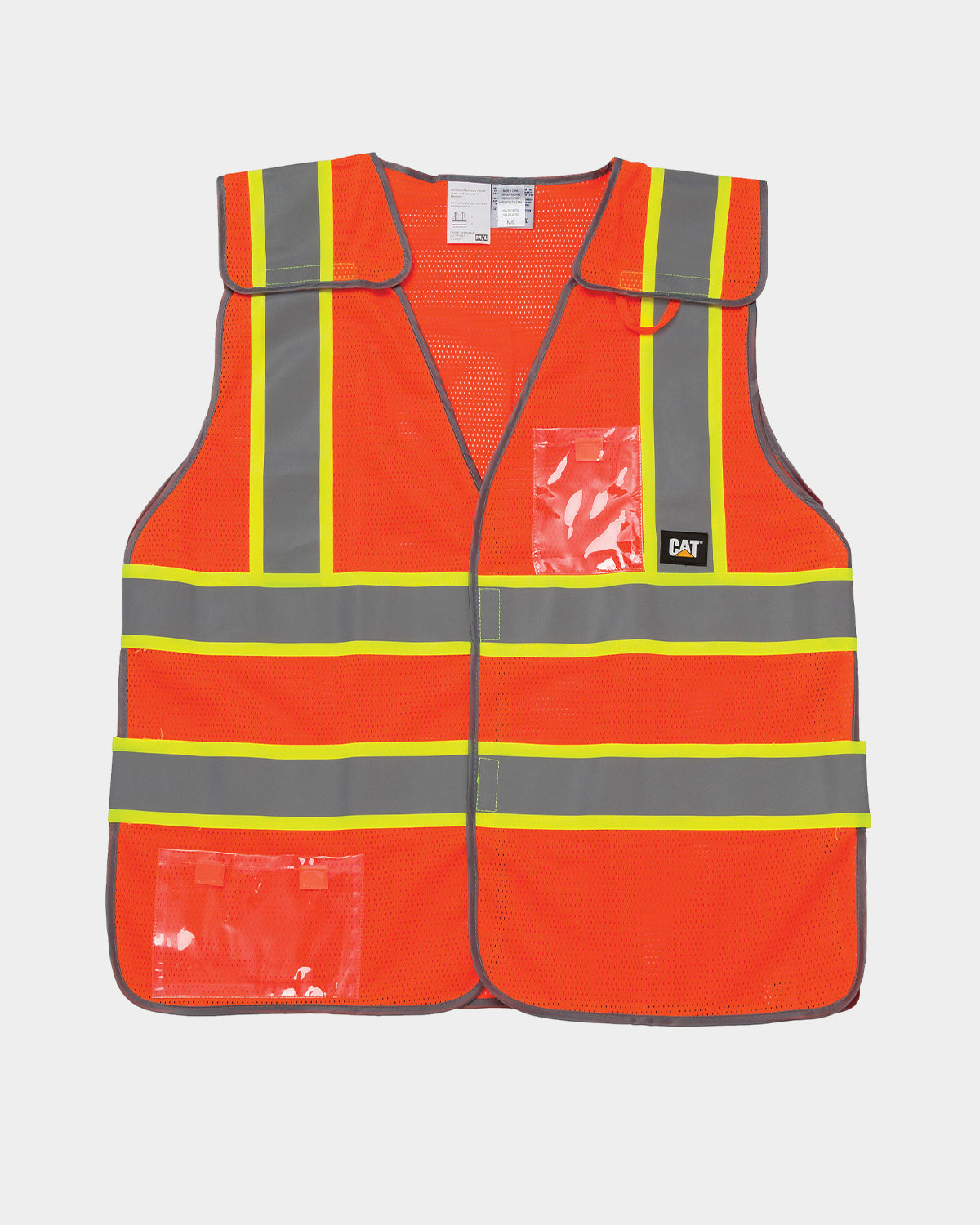 Cat Workwear Men's Hi-Vis 5 Point Breakaway Safety Vest HiVis Orange Front