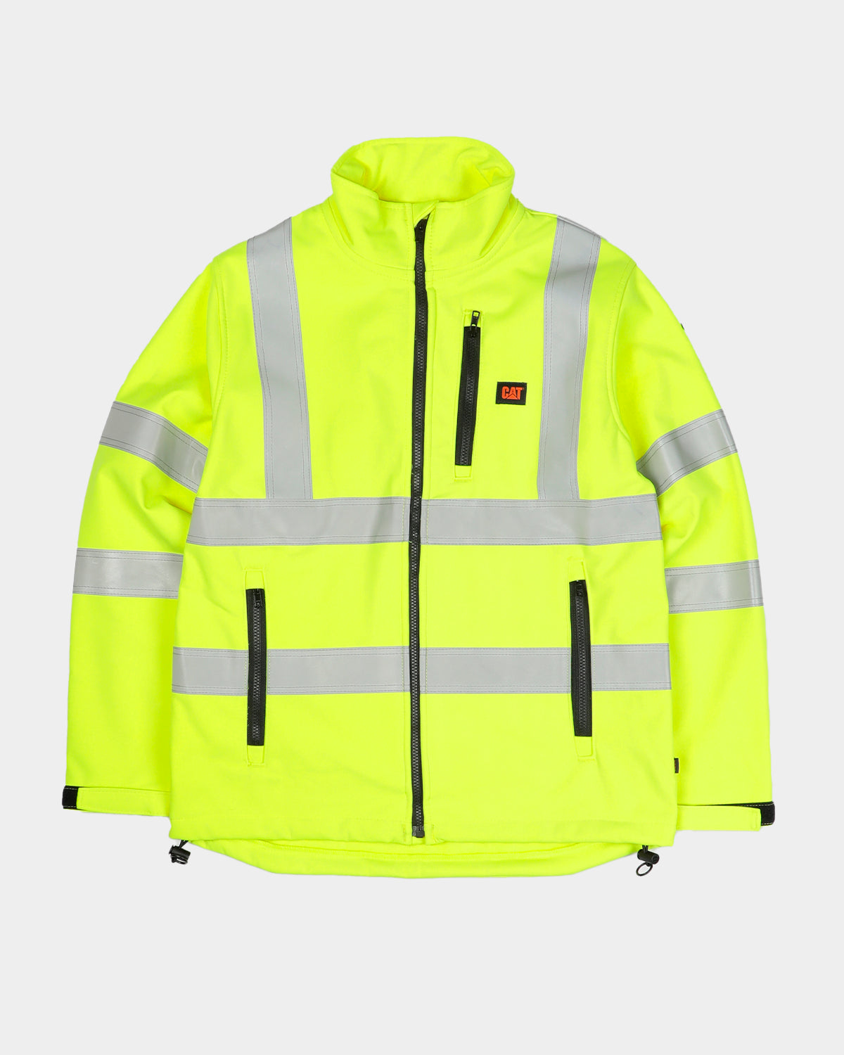 Cat Workwear Men's Hivis Flame Resistant Softshell Jacket HiVis Yellow Front