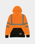 Men's Hi-Vis Full Zip Colorblock Hoodie Hi-Vis Orange Front,color:Hi-Vis Orange