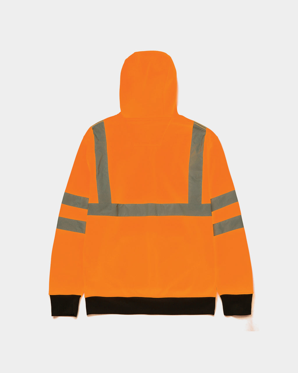 Men's Hi-Vis Full Zip Colorblock Hoodie Hi-Vis Orange Back,color:Hi-Vis Orange