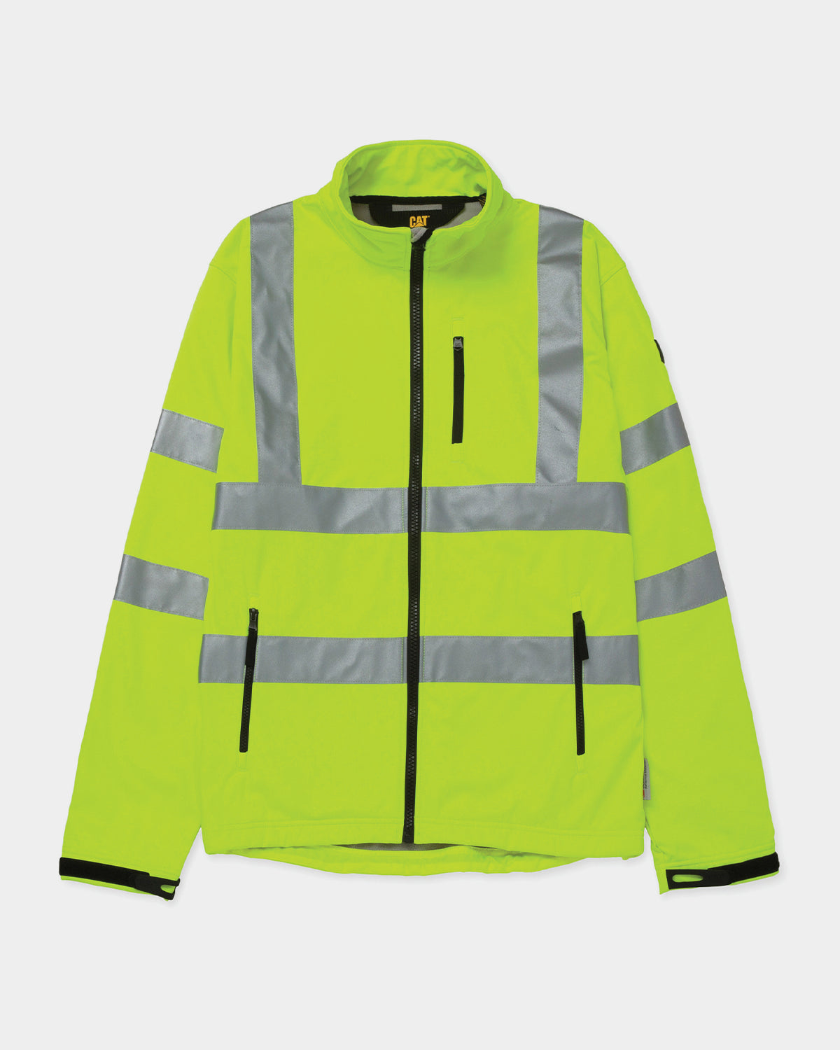 Cat Workwear Men's HiVis Softshell Jacket HiVis Yellow Front