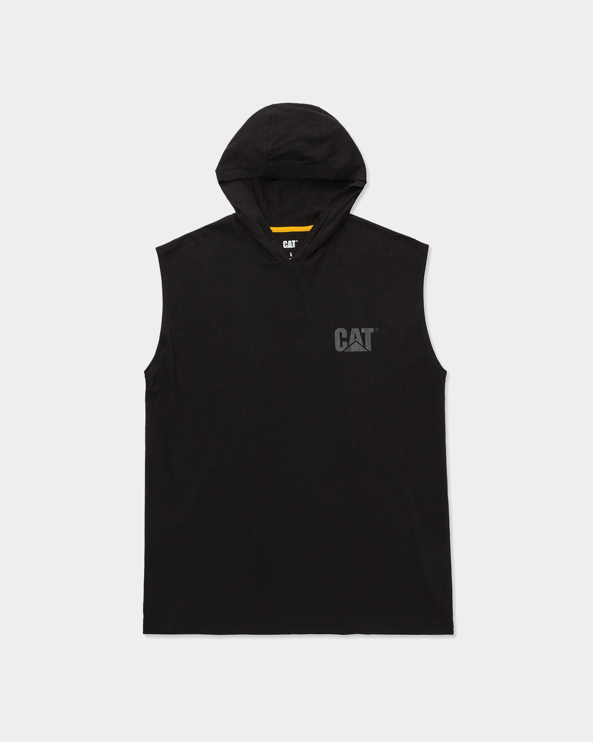 CAT Workwear Men's Hooded Sleeveless T-Shirt Black Front