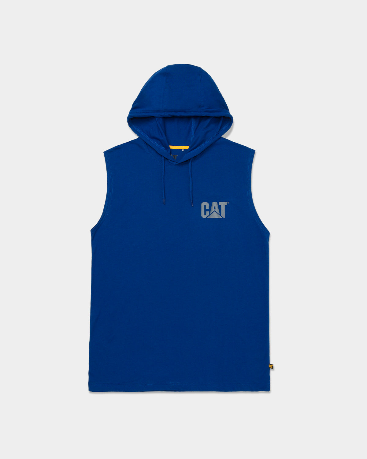 CAT Workwear Men's Hooded Sleeveless T-Shirt Bright Blue Front