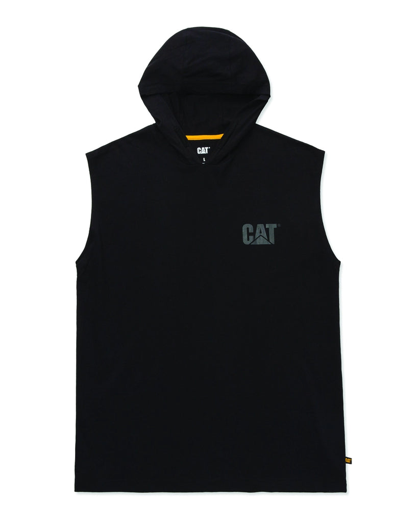 CAT Workwear Men's Hooded Sleeveless T-Shirt Black Front