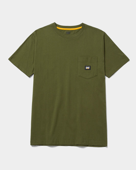 CAT WORKWEAR Men's Label Pocket T-Shirt Army Moss Front