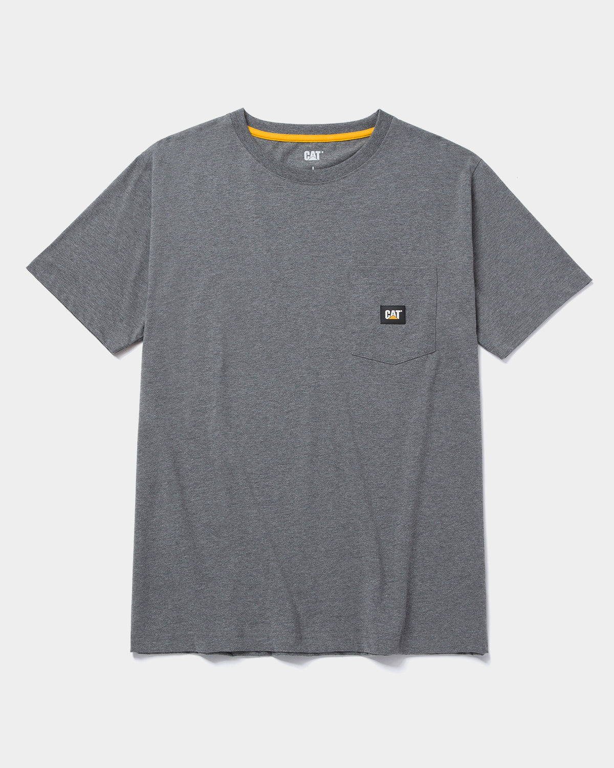 CAT WORKWEAR Men's Label Pocket T-Shirt Dark Heather Grey Front