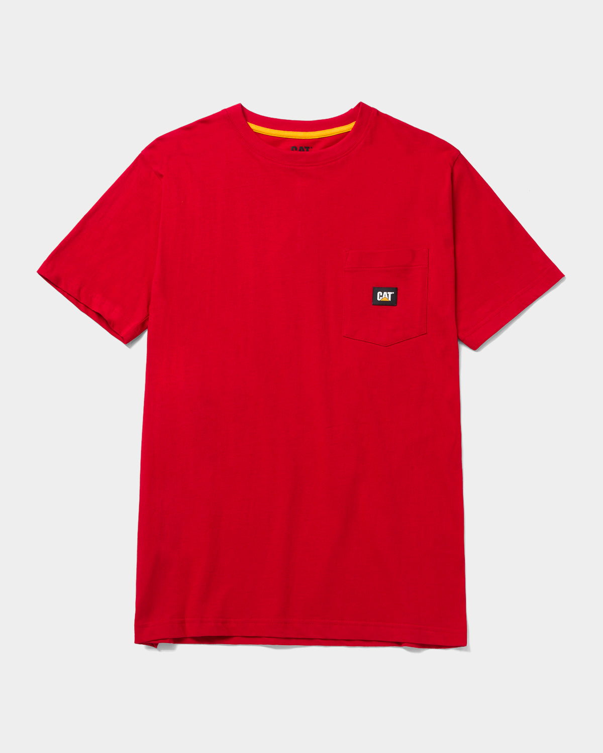 CAT WORKWEAR Men's Label Pocket T-Shirt Hot Red Front