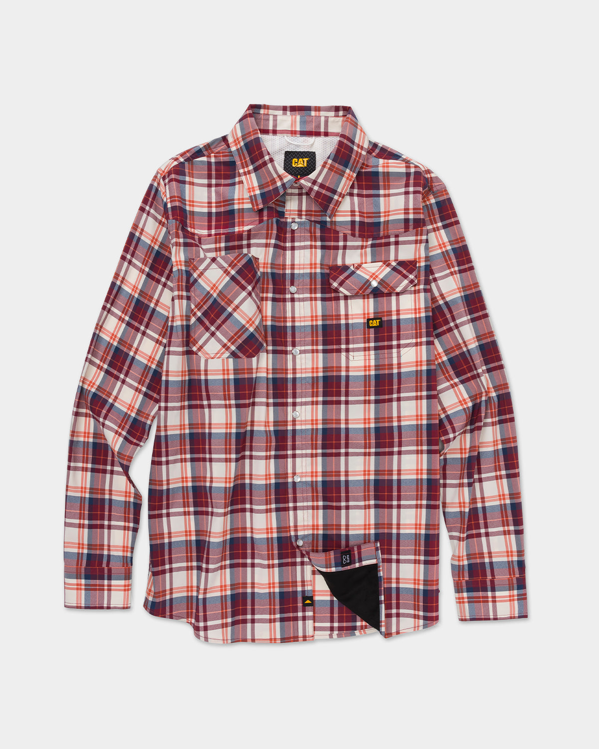 CAT Workwear Men's Lightweight Long Sleeve Western Shirt Carmenere Front