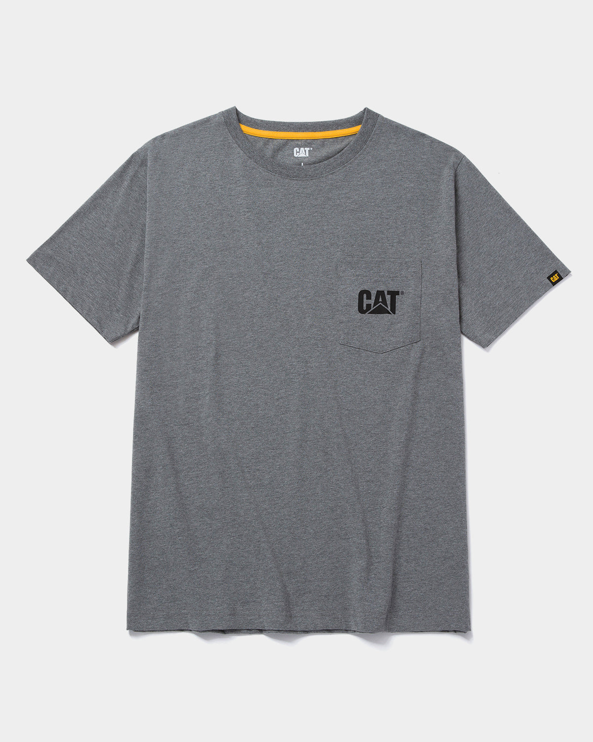 CAT Workwear Men's Logo Pocket T-Shirt Dark Heather Grey Front