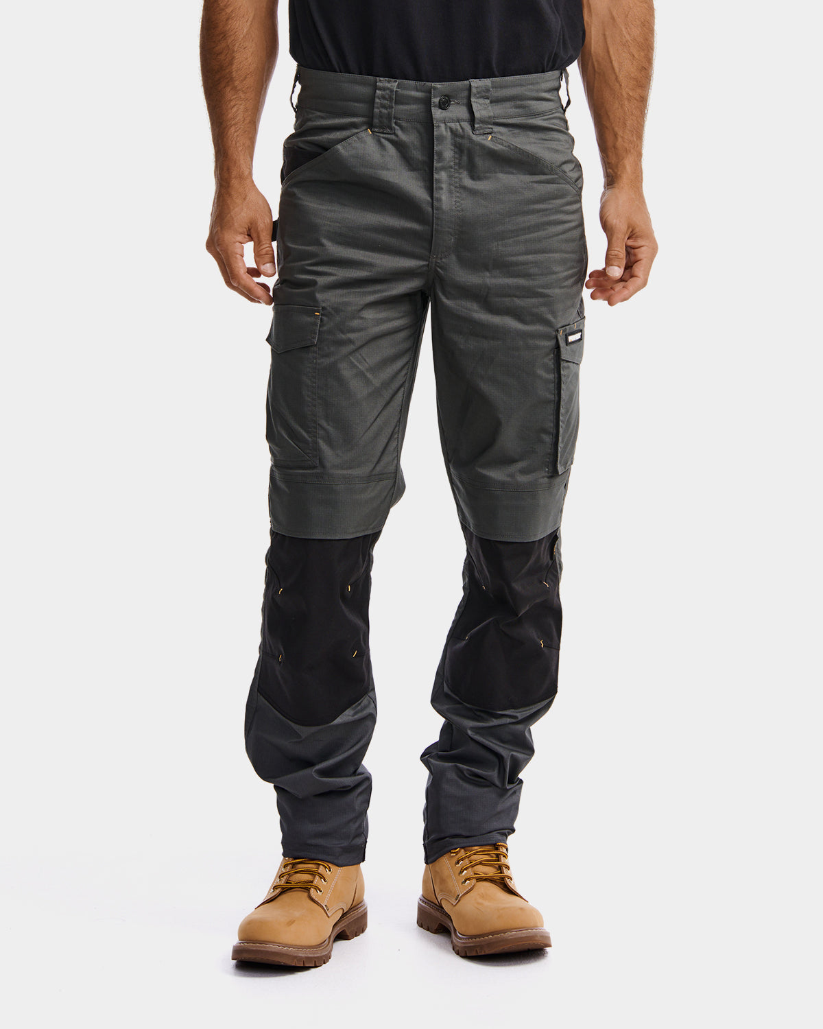 Cat workwear Men's Nexus Work Pant Dark Shadow on model Front, color:Dark Shadow
