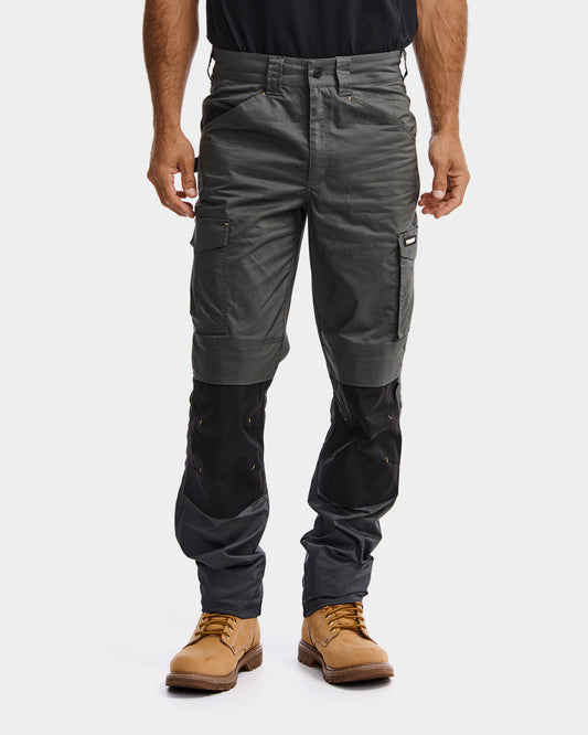 Cat workwear Men's Nexus Work Pant Dark Shadow on model Front, color:Dark Shadow