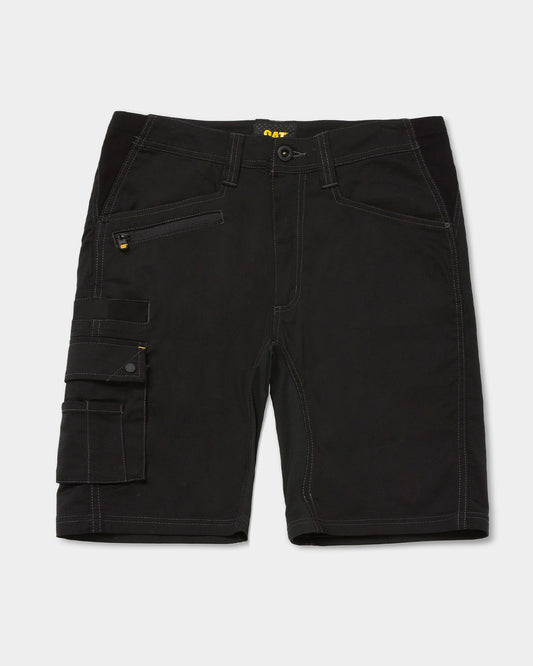 Cat Workwear Men's Operator Flex Work Shorts Black Front,color:Black