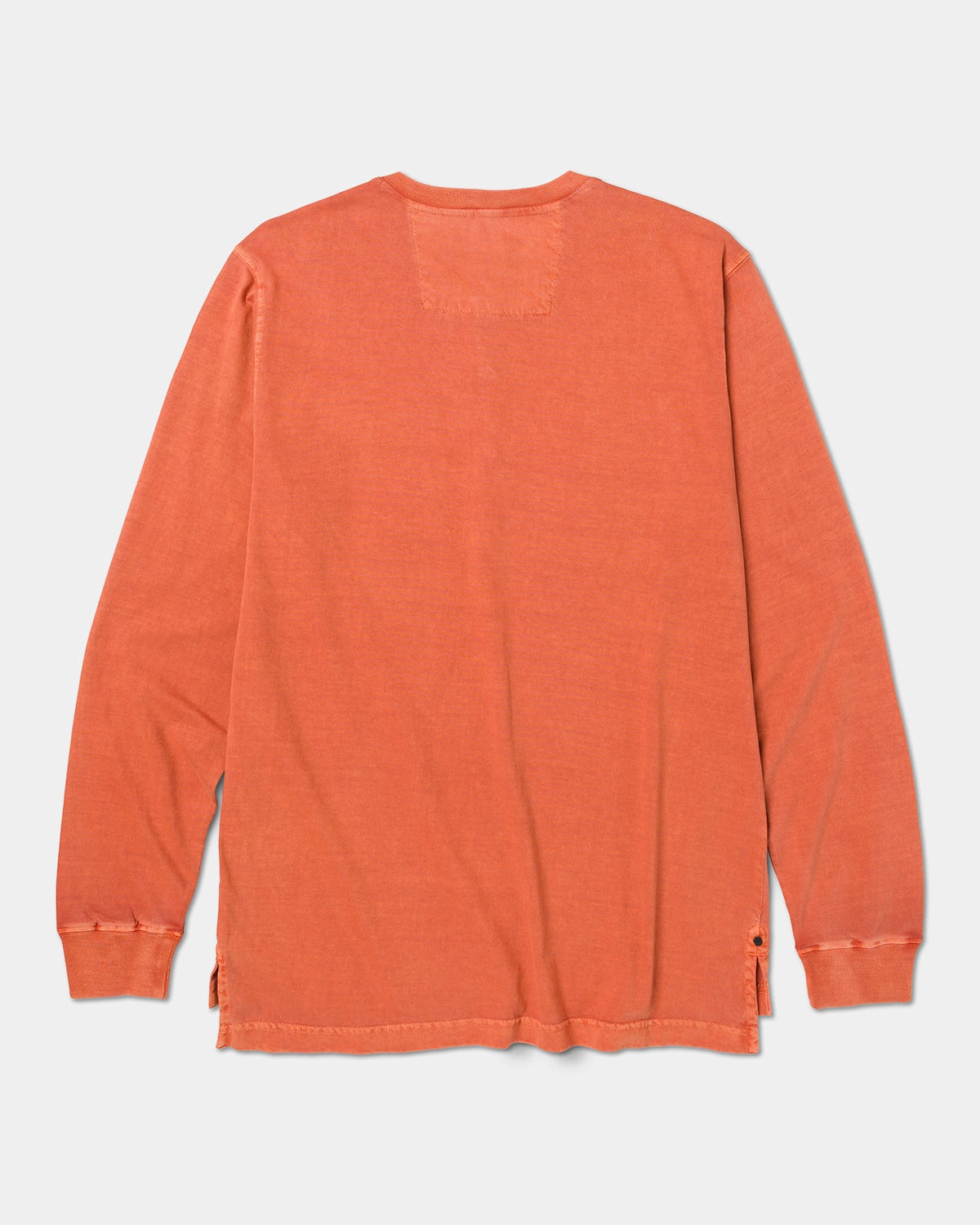 CAT workwear men's pigment dye long sleeve henley rust back