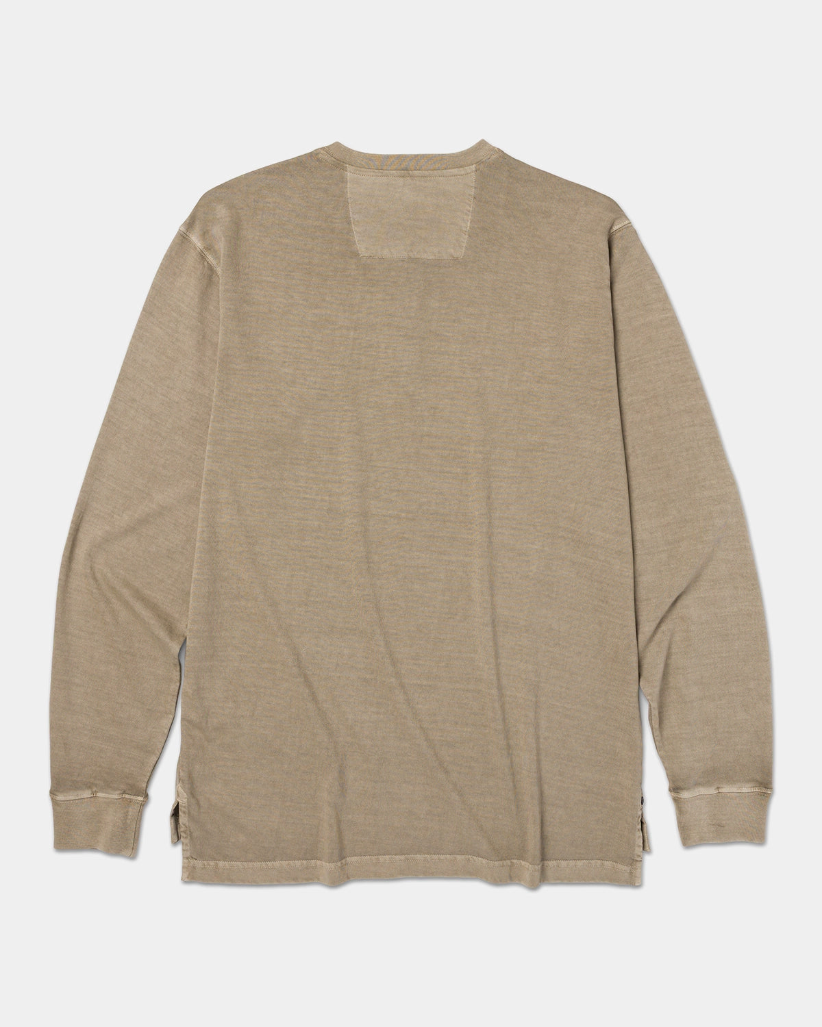 CAT workwear men's pigment dye long sleeve henley roasted cashew back