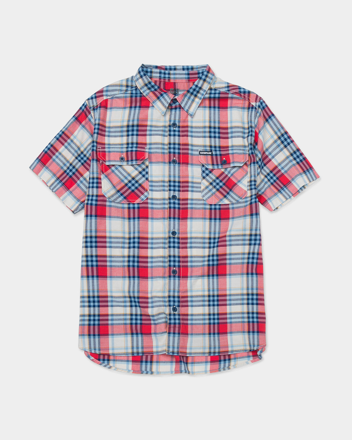 Cat Workwear Men's Plaid Work Shirt Bittersweet Front