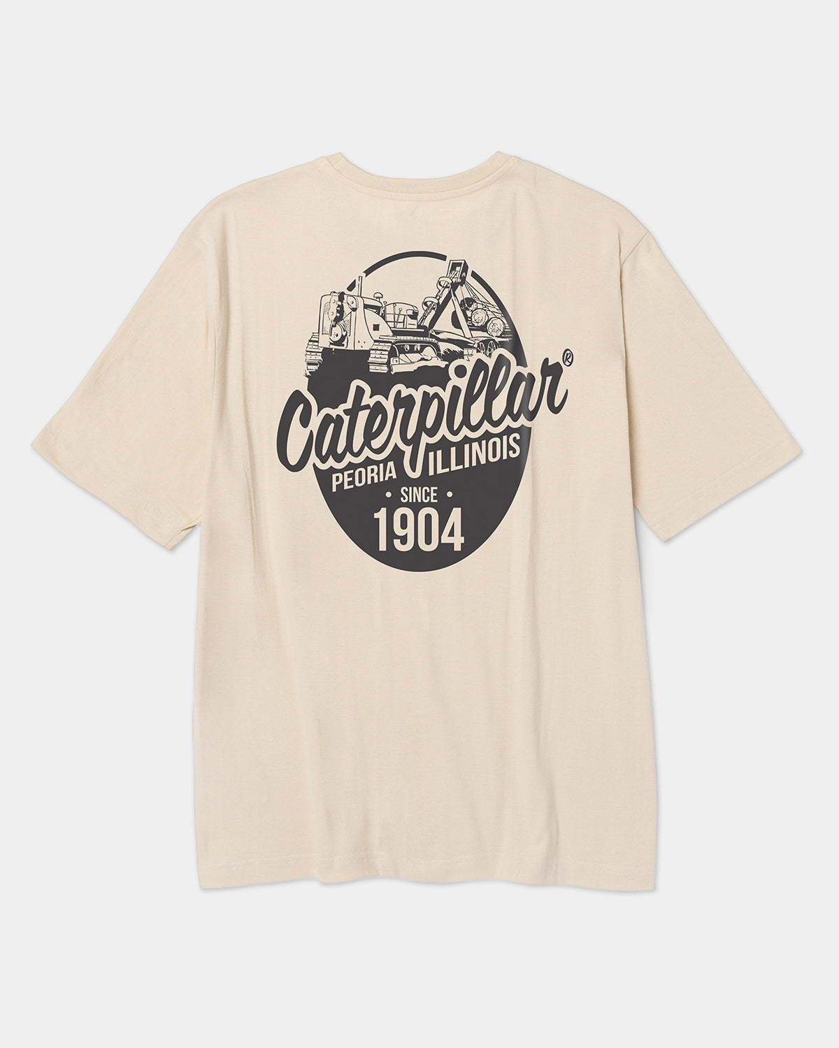 CAT workwear men's script basic graphic t-shirt peyote back
