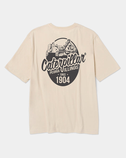 CAT workwear men's script basic graphic t-shirt peyote back