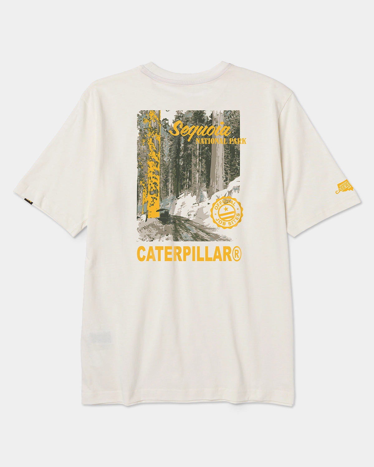 CAT workwear men's sequoia graphic t-shirt vanilla back