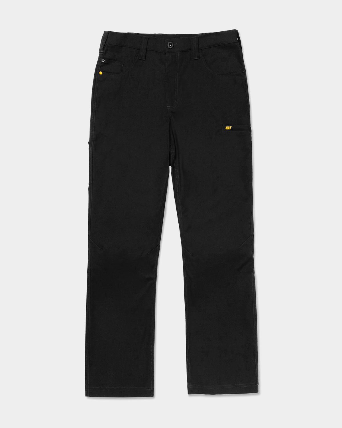 Cat Workwear Men's Stretch Canvas Work Pants Slim Fit Black Front