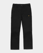 Cat Workwear Men's Stretch Canvas Utility Work Pants Straight Fit Black lay down Front, color:Black