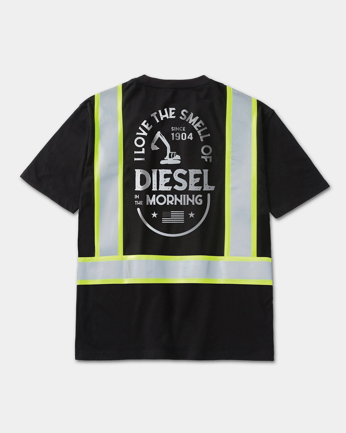 CAT workwear men's taped graphic short sleeve t-shirt black diesel back