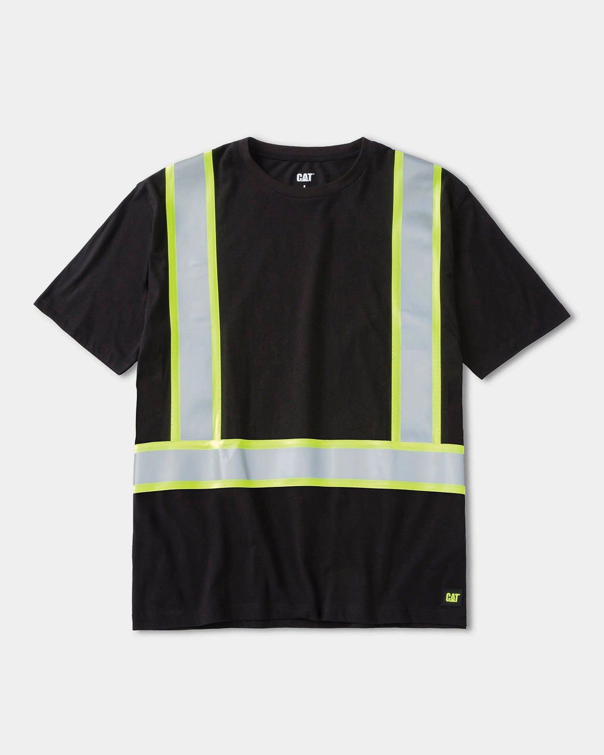 CAT workwear men's taped graphic short sleeve t-shirt black diesel front