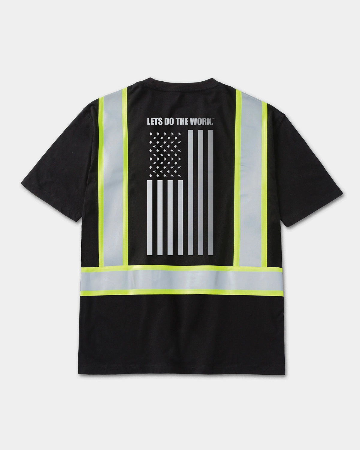 CAT workwear men's taped graphic short sleeve t-shirt black flag back