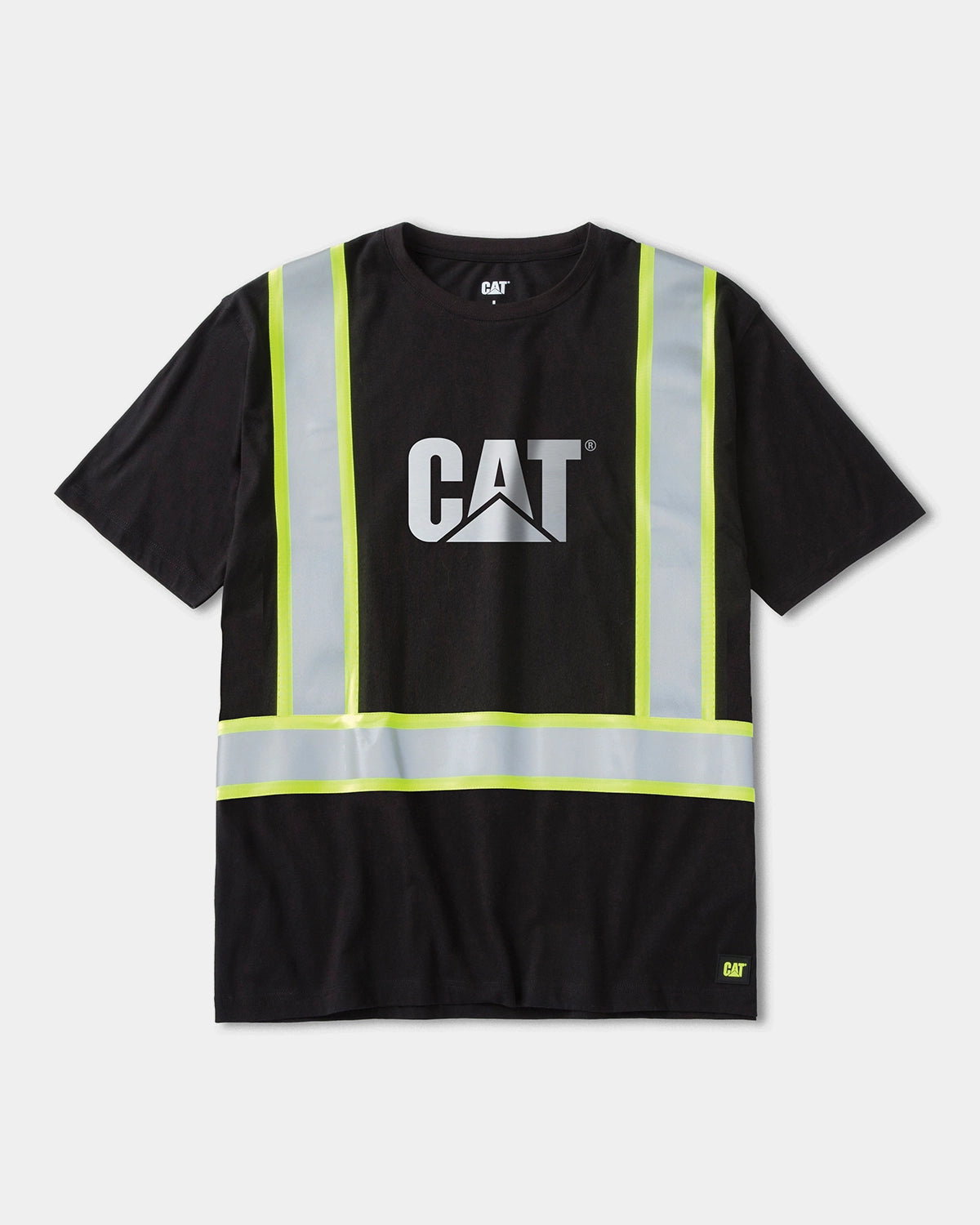 CAT workwear men's taped graphic short sleeve t-shirt black flag front