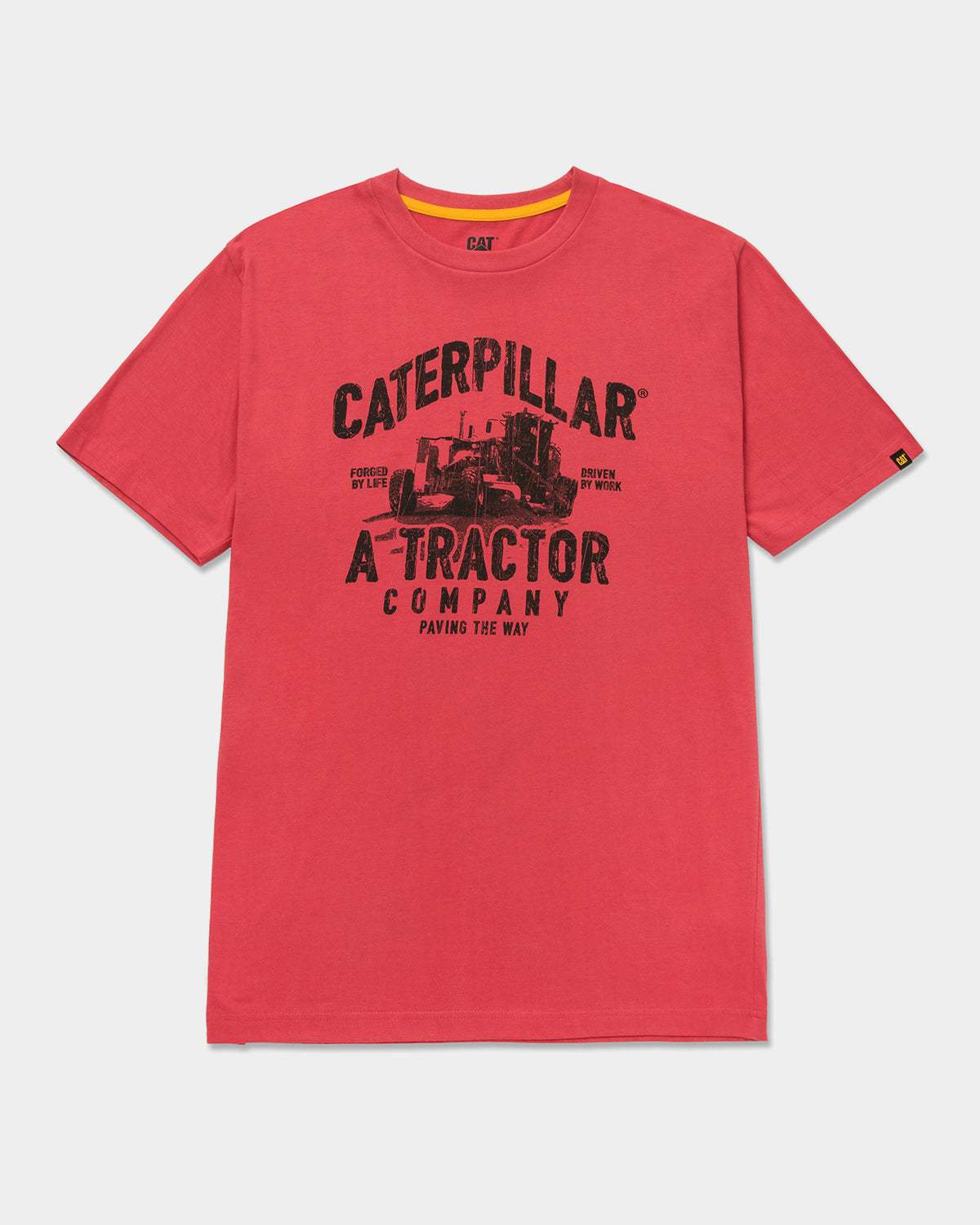 CAT Workwear Men's Tractor Company Graphic T-Shirt Mineral Red Front