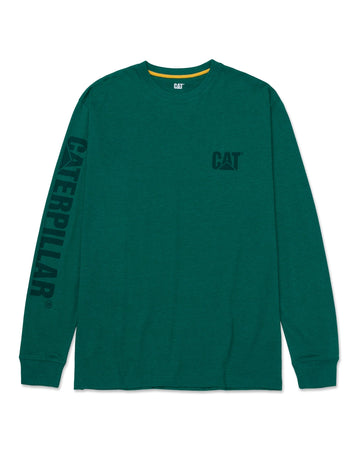 CAT Workwear Men's Trademark Banner Long Sleeve T-Shirt Alpine Heather Front